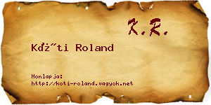 Kóti Roland névjegykártya