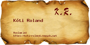 Kóti Roland névjegykártya